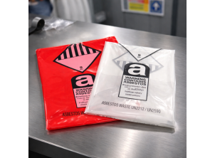 Red and Clear Printed Asbestos Sacks - 2 Sizes