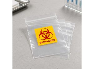 Printed Biohazard Grip Seal Bags with Front Pocket/Pouch