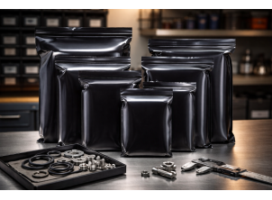 4.5" x 5.5"  Black UV/Light-Fast Grip Seal Polybags - Plain 