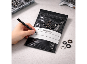 4" x 6"  Black UV/Light-Fast Grip Seal Polybags - Plain and Panelled