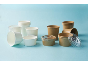 Brown & White Kraft Cups and Lids (3 Sizes)