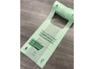Green Compostable 'Laundry Bag' Polythene Damp Kit Bags on a roll (Roll of 250)