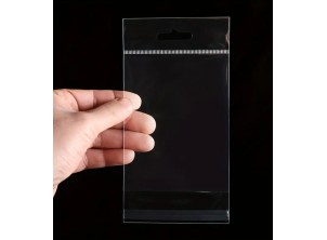 100mm x 130mm + 40mm PP Bags + Euroslot Header & resealable flap (white header)