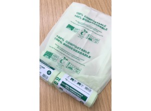 Pastel Green Printed Compostable Sacks & Liners (6 sizes)