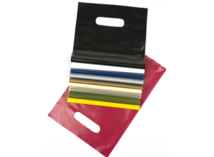 Coloured Polythene (LDPE) Punched Handle Carrier Bags (5 colours)