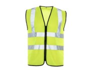 HI VISIBILITY YELLOW WAISTCOATS - DOUBLE-BANDED - CLASS 2