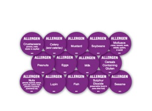 MOVEMARK  - REMOVABLE LABELS - 25MM ALLERGEN LABELS X 14 VARIETIES