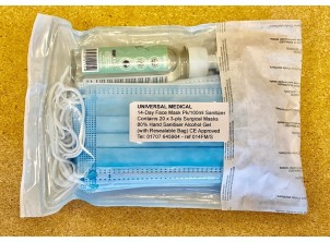 14-day 3ply Face Masks/Sanitizer (kit) 14-day 3ply Face Masks/Sanitizer (kit)