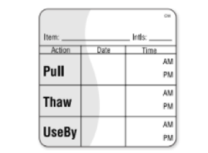 51mm x 51mm Pull/Thaw/Use By Freezable Adhesive Labels 500Qty