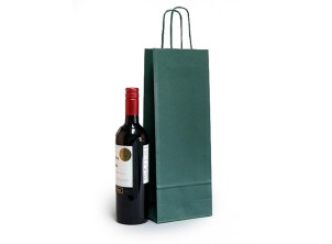 Green Wine Bottle Bottle Paper Carrier Bags (1 size)