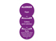 25mmDiameter Removable Adhesive  "Allergen" Labels 1000Qty (Full Allergen List)
