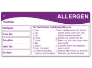 51x102mm Removable Adhesive Allergen Storage Label 500Qty
