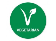 Vegetarian 25mm circular 1000 per roll 	